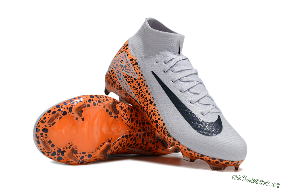 Kids Nike Air Zoom Mercurial Superfly 10 Elite FG Firm Ground High-Tops Football Boots - Grey/Black/Leopard 1
