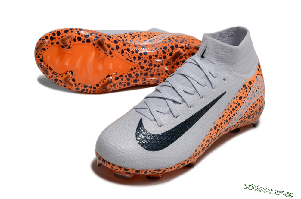 Kids Nike Air Zoom Mercurial Superfly 10 Elite FG Firm Ground High-Tops Football Boots - Grey/Black/Leopard 3