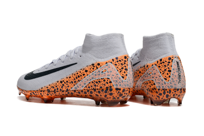 Kids Nike Air Zoom Mercurial Superfly 10 Elite FG Firm Ground High-Tops Football Boots - Grey/Black/Leopard