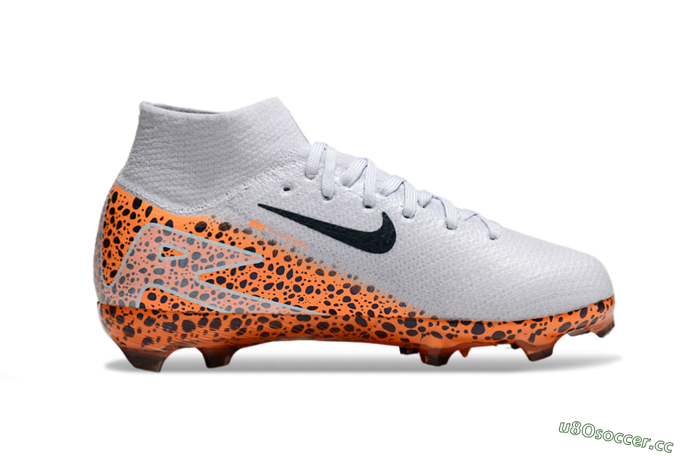 Kids Nike Air Zoom Mercurial Superfly 10 Elite FG Firm Ground High-Tops Football Boots - Grey/Black/Leopard 4