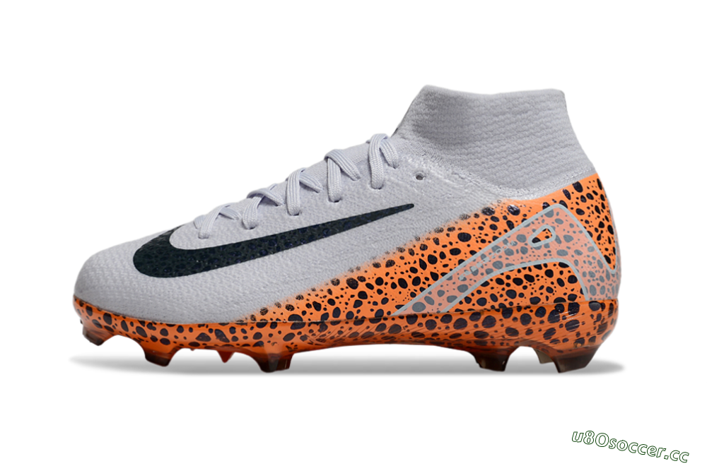 Kids Nike Air Zoom Mercurial Superfly 10 Elite FG Firm Ground High-Tops Football Boots - Grey/Black/Leopard 0