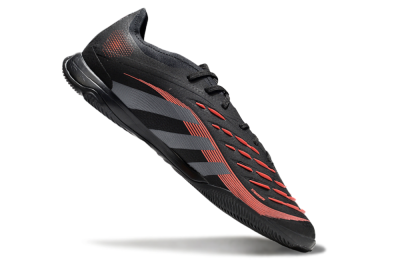 Men's Adidas Predator 25 Elite IC Indoor & Futsal Low-Tops Football Shoes - Black/Grey/Red