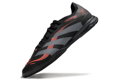 Men's Adidas Predator 25 Elite IC Indoor & Futsal Low-Tops Football Shoes - Black/Grey/Red