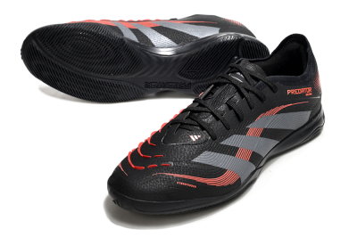 Men's Adidas Predator 25 Elite IC Indoor & Futsal Low-Tops Football Shoes - Black/Grey/Red