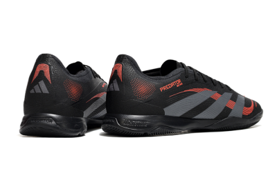 Men's Adidas Predator 25 Elite IC Indoor & Futsal Low-Tops Football Shoes - Black/Grey/Red