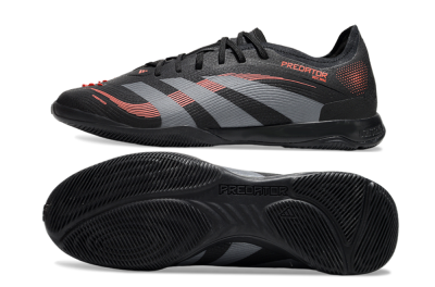 Men's Adidas Predator 25 Elite IC Indoor & Futsal Low-Tops Football Shoes - Black/Grey/Red