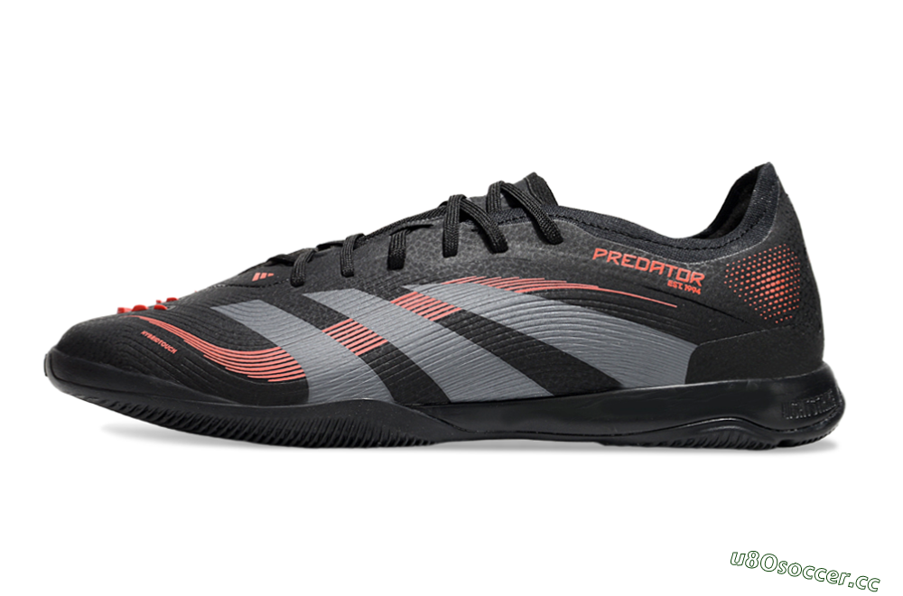 Men's Adidas Predator 25 Elite IC Indoor & Futsal Low-Tops Football Shoes - Black/Grey/Red 0