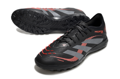 Men's Adidas Predator 25 Elite TF Artificial Turf Low-Tops Football Shoes - Black/Grey/Red
