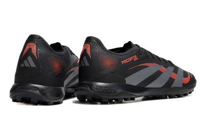 Men's Adidas Predator 25 Elite TF Artificial Turf Low-Tops Football Shoes - Black/Grey/Red