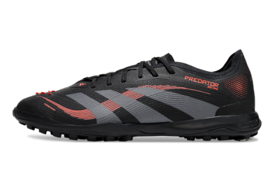 Men's Adidas Predator 25 Elite TF Artificial Turf Low-Tops Football Shoes - Black/Grey/Red
