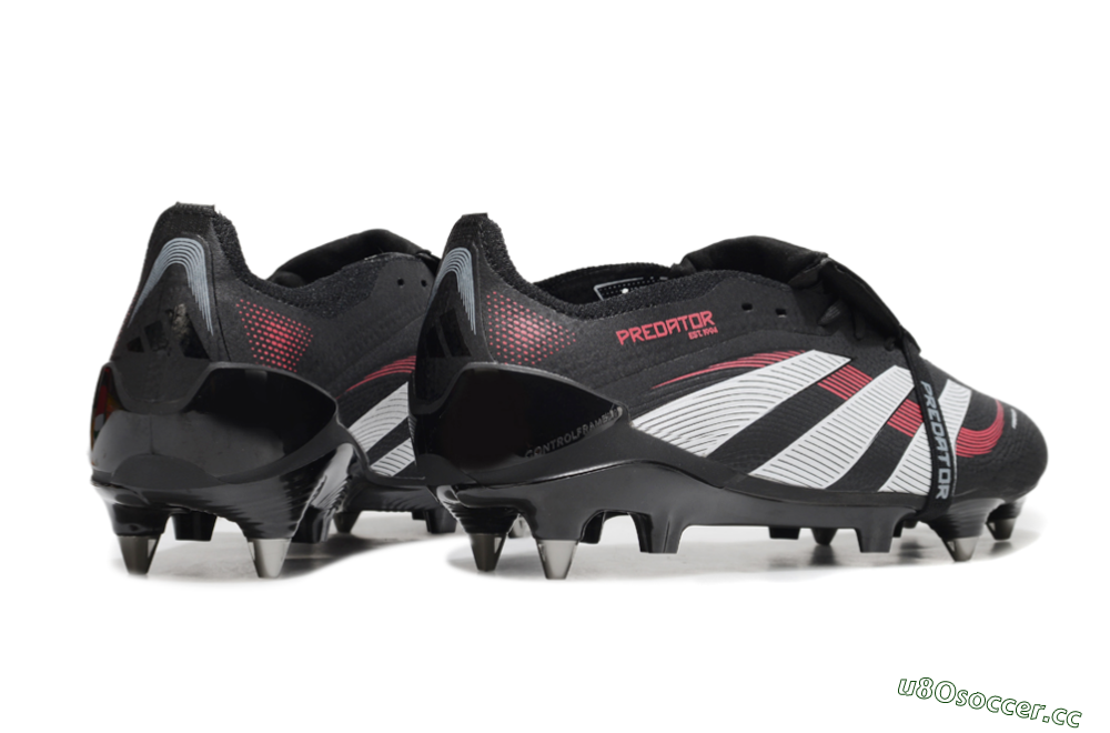 Men's Adidas Predator 25 Elite Foldover Tongue SG Soft Ground Low-Tops Football Boots - Black/White/Red 6