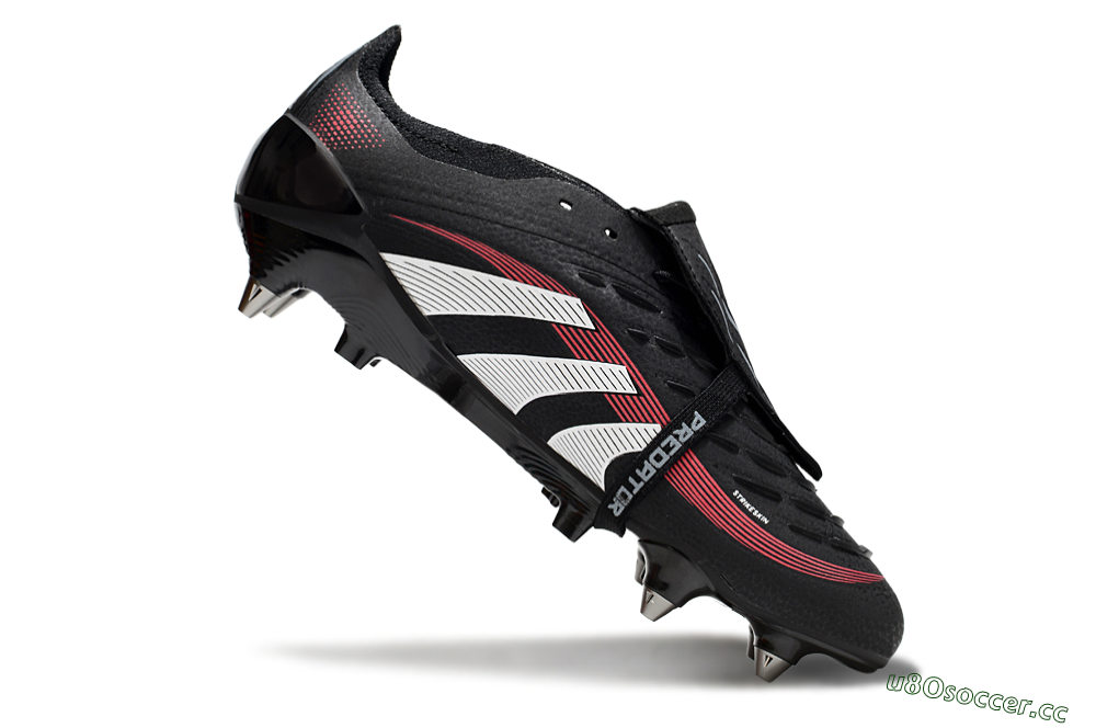Men's Adidas Predator 25 Elite Foldover Tongue SG Soft Ground Low-Tops Football Boots - Black/White/Red 4