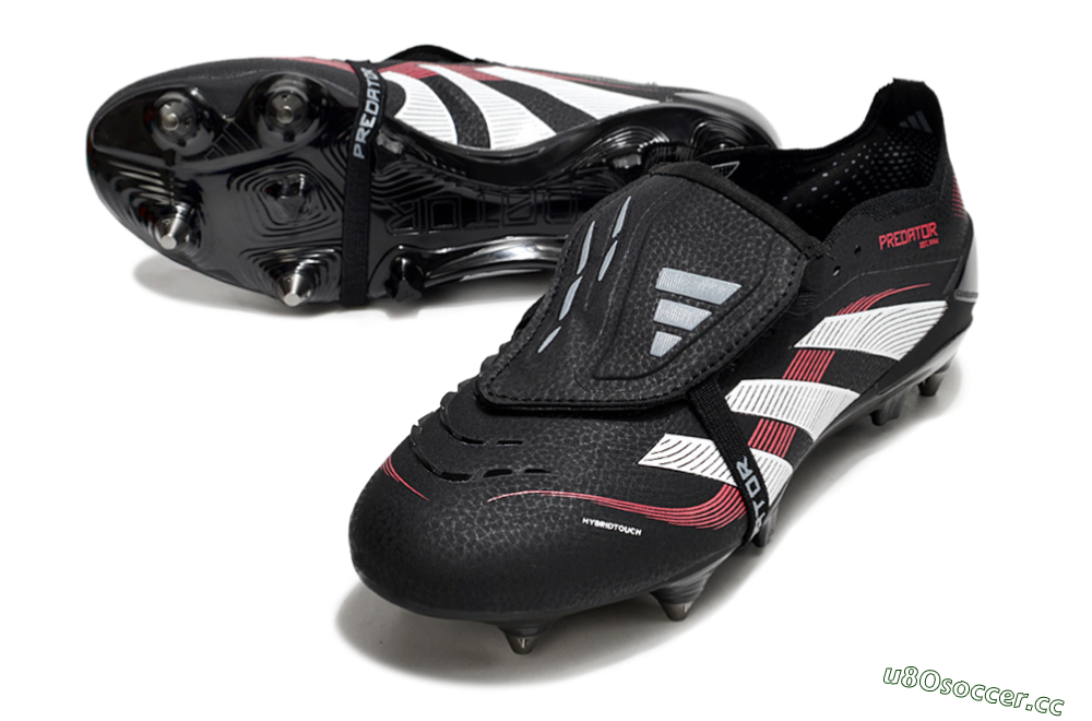 Men's Adidas Predator 25 Elite Foldover Tongue SG Soft Ground Low-Tops Football Boots - Black/White/Red 3