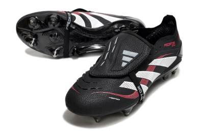Men's Adidas Predator 25 Elite Foldover Tongue SG Soft Ground Low-Tops Football Boots - Black/White/Red