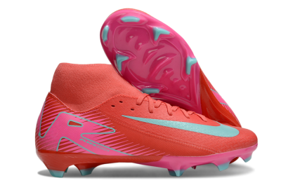 Men's Nike Air Zoom Mercurial Superfly 10 Elite FG Firm Ground High-Tops Football Boots - Red/Jade/Pink