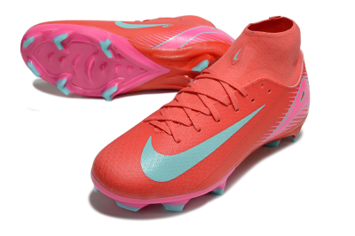Men's Nike Air Zoom Mercurial Superfly 10 Elite FG Firm Ground High-Tops Football Boots - Red/Jade/Pink
