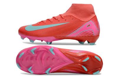 Men's Nike Air Zoom Mercurial Superfly 10 Elite FG Firm Ground High-Tops Football Boots - Red/Jade/Pink
