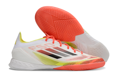 Men's Adidas F50 Pro IC Indoor & Futsal Low-Tops Football Shoes - White/Red/Yellow