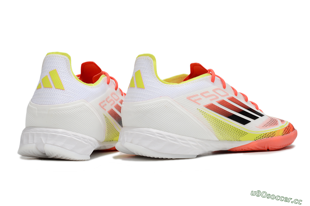 Men's Adidas F50 Pro IC Indoor & Futsal Low-Tops Football Shoes - White/Red/Yellow 6