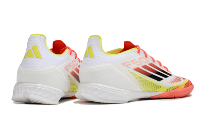 Men's Adidas F50 Pro IC Indoor & Futsal Low-Tops Football Shoes - White/Red/Yellow