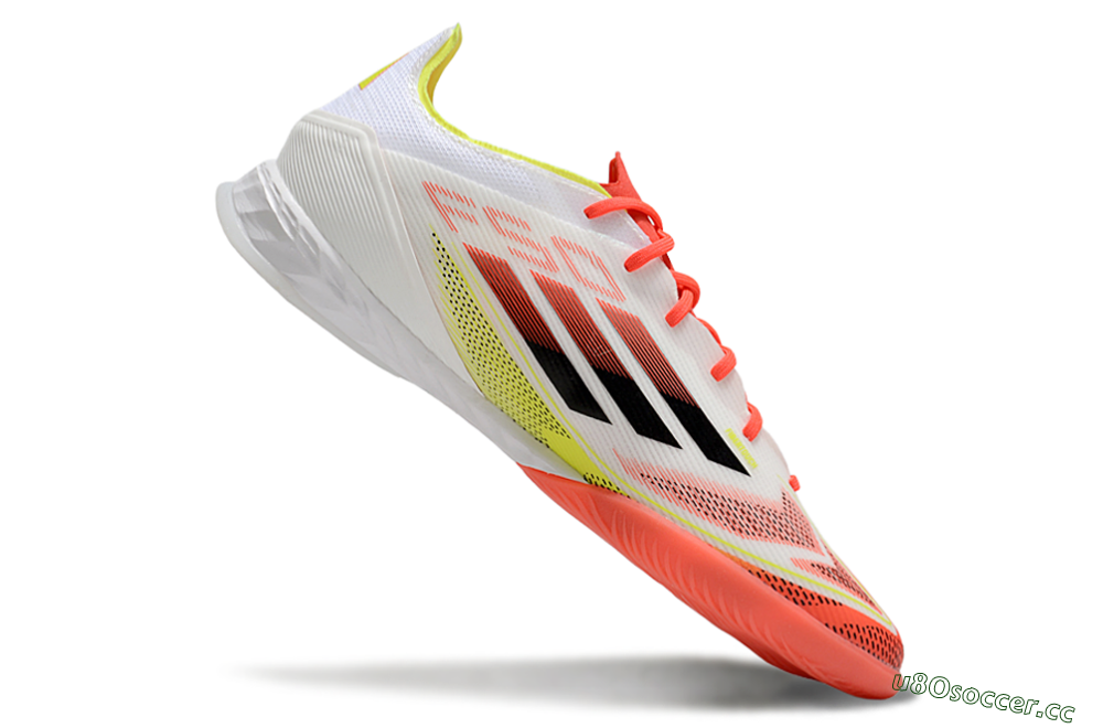 Men's Adidas F50 Pro IC Indoor & Futsal Low-Tops Football Shoes - White/Red/Yellow 4