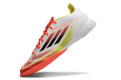 Men's Adidas F50 Pro IC Indoor & Futsal Low-Tops Football Shoes - White/Red/Yellow