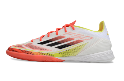 Men's Adidas F50 Pro IC Indoor & Futsal Low-Tops Football Shoes - White/Red/Yellow