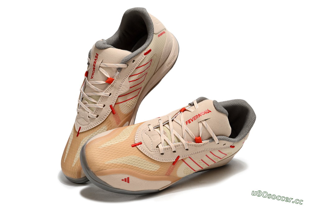 Men's Adidas Fevernova IC Indoor & Futsal Low-Tops Football Shoes - Pink/Brown/Red 3