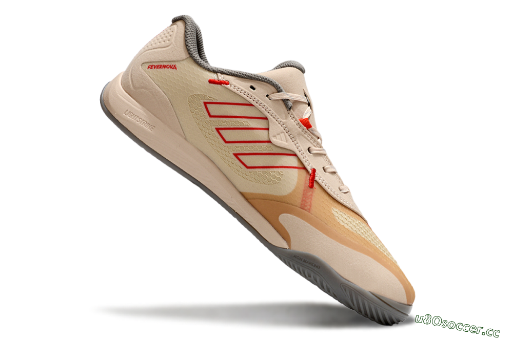 Men's Adidas Fevernova IC Indoor & Futsal Low-Tops Football Shoes - Pink/Brown/Red 4