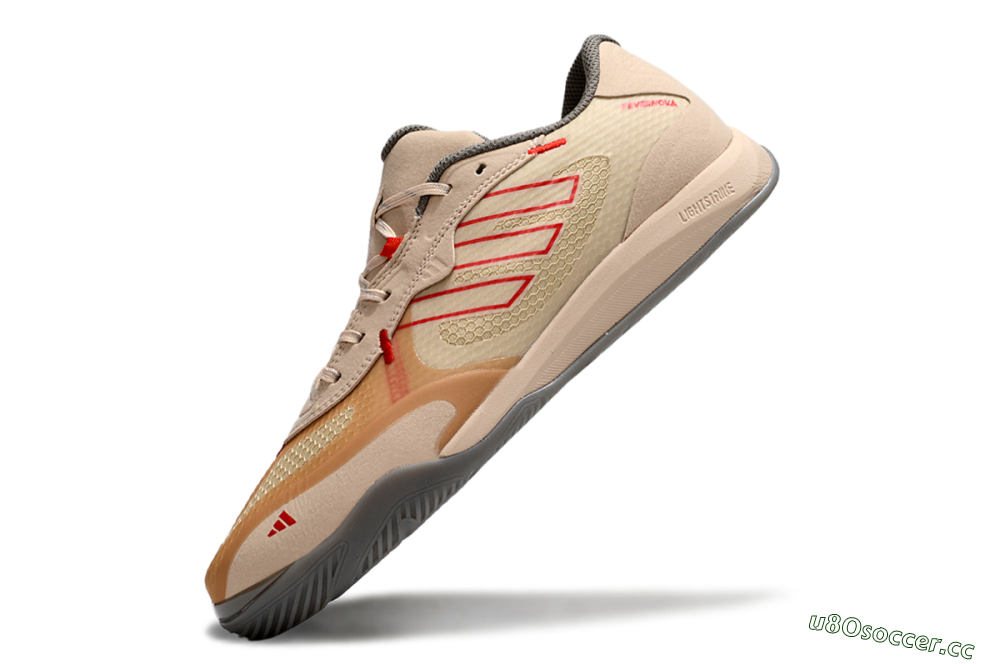 Men's Adidas Fevernova IC Indoor & Futsal Low-Tops Football Shoes - Pink/Brown/Red 5