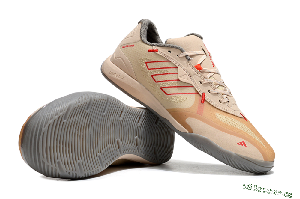 Men's Adidas Fevernova IC Indoor & Futsal Low-Tops Football Shoes - Pink/Brown/Red 1