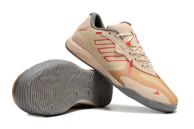 Men's Adidas Fevernova IC Indoor & Futsal Low-Tops Football Shoes - Pink/Brown/Red