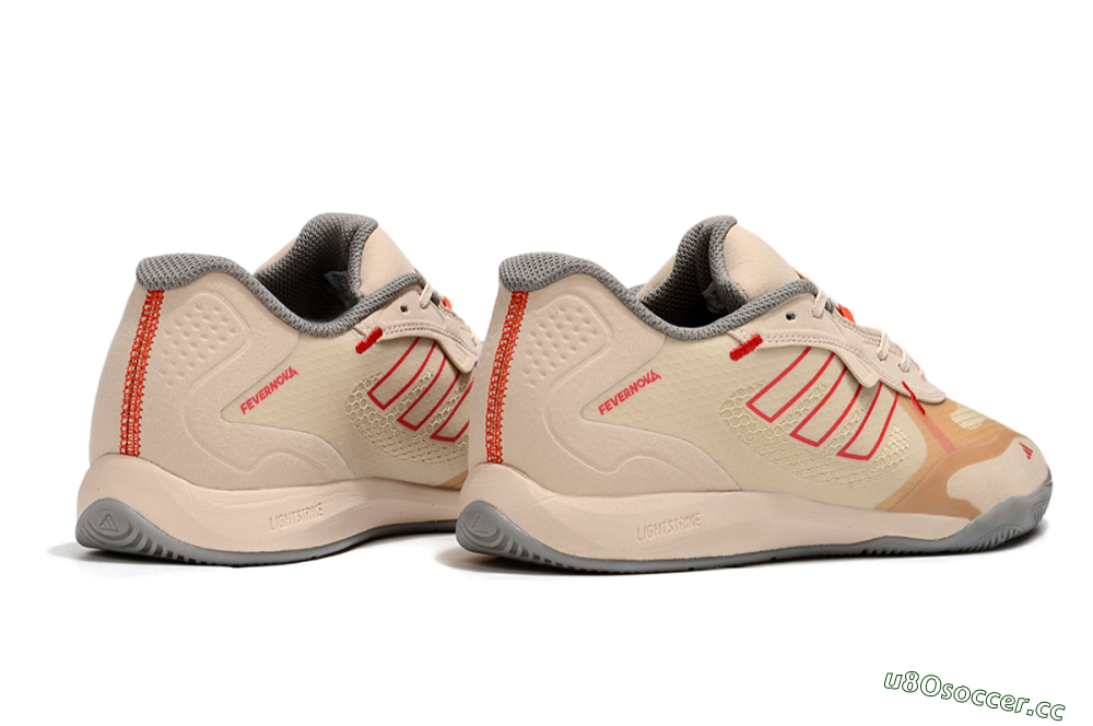 Men's Adidas Fevernova IC Indoor & Futsal Low-Tops Football Shoes - Pink/Brown/Red 6