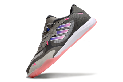 Men's Adidas Fevernova IC Indoor & Futsal Low-Tops Football Shoes - Grey/Purple/Pink