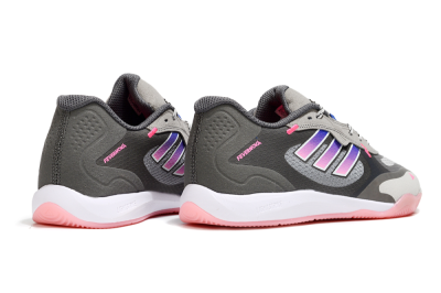 Men's Adidas Fevernova IC Indoor & Futsal Low-Tops Football Shoes - Grey/Purple/Pink