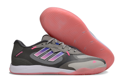 Men's Adidas Fevernova IC Indoor & Futsal Low-Tops Football Shoes - Grey/Purple/Pink