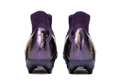 Men's Nike Air Zoom Mercurial Superfly 10 Elite SG Soft Ground High-Tops Football Boots - Purple/White/Gold