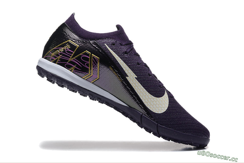 Men's Nike Air Zoom Mercurial Vapor 16 Elite TF Artificial Turf Low-Tops Football Shoes - Purple/White/Gold 7
