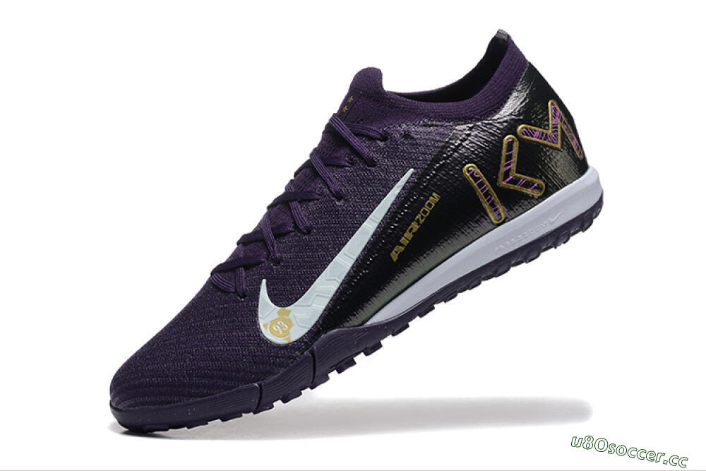 Men's Nike Air Zoom Mercurial Vapor 16 Elite TF Artificial Turf Low-Tops Football Shoes - Purple/White/Gold 8