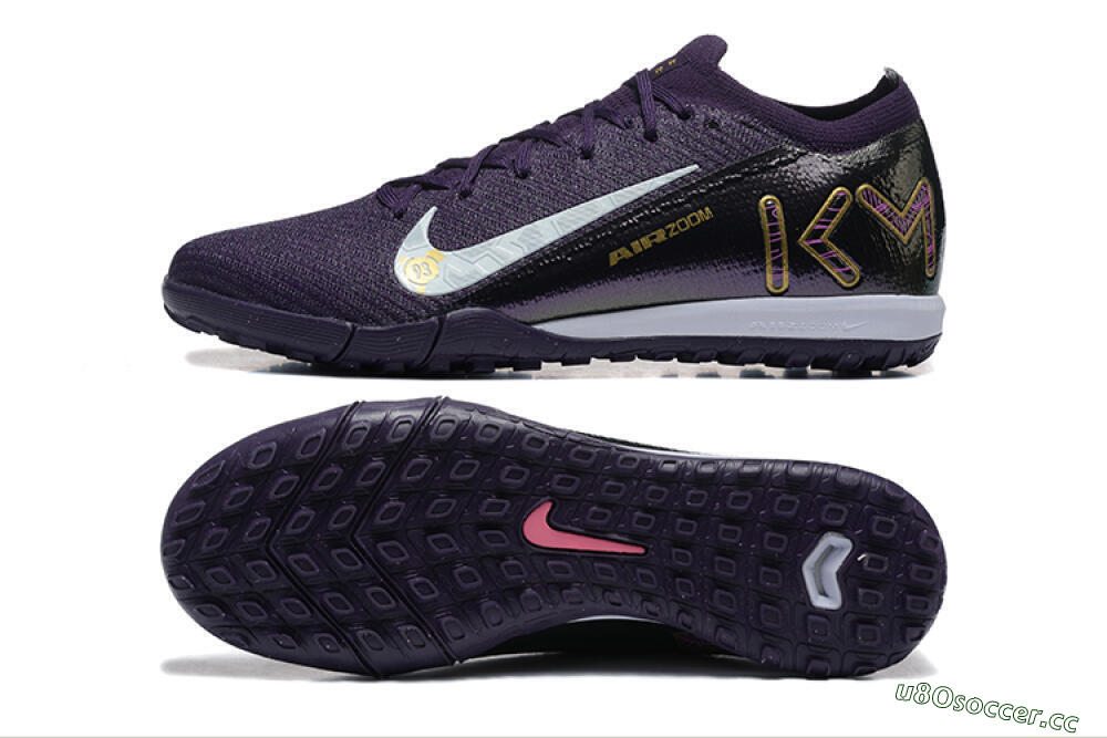 Men's Nike Air Zoom Mercurial Vapor 16 Elite TF Artificial Turf Low-Tops Football Shoes - Purple/White/Gold 1