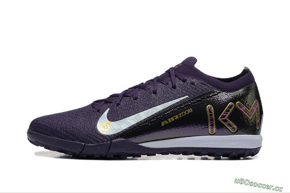 Men's Nike Air Zoom Mercurial Vapor 16 Elite TF Artificial Turf Low-Tops Football Shoes - Purple/White/Gold 0