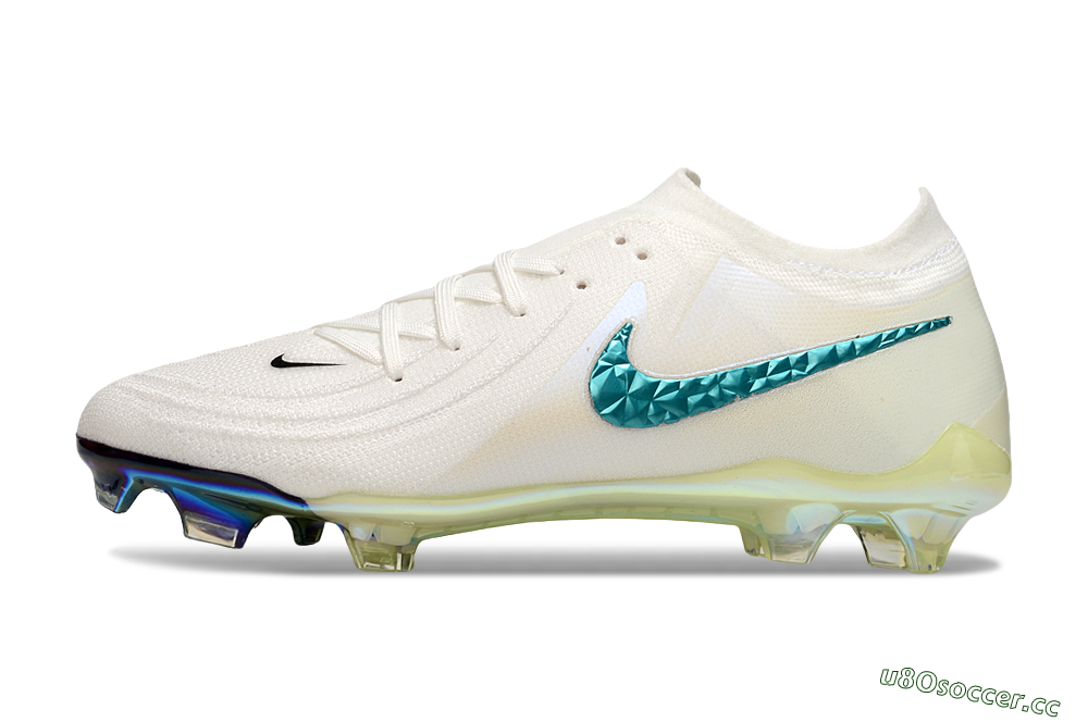 Men's Nike Phantom GX Elite FG Firm Ground Low-Tops Football Boots - Beige/Blue/Black 0
