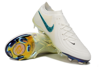 Men's Nike Phantom GX Elite FG Firm Ground Low-Tops Football Boots - Beige/Blue/Black