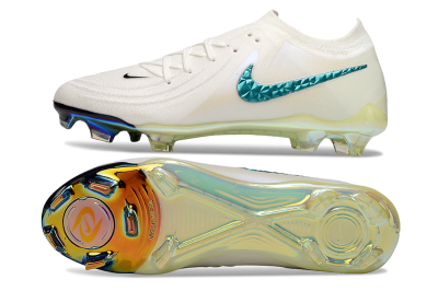 Men's Nike Phantom GX Elite FG Firm Ground Low-Tops Football Boots - Beige/Blue/Black