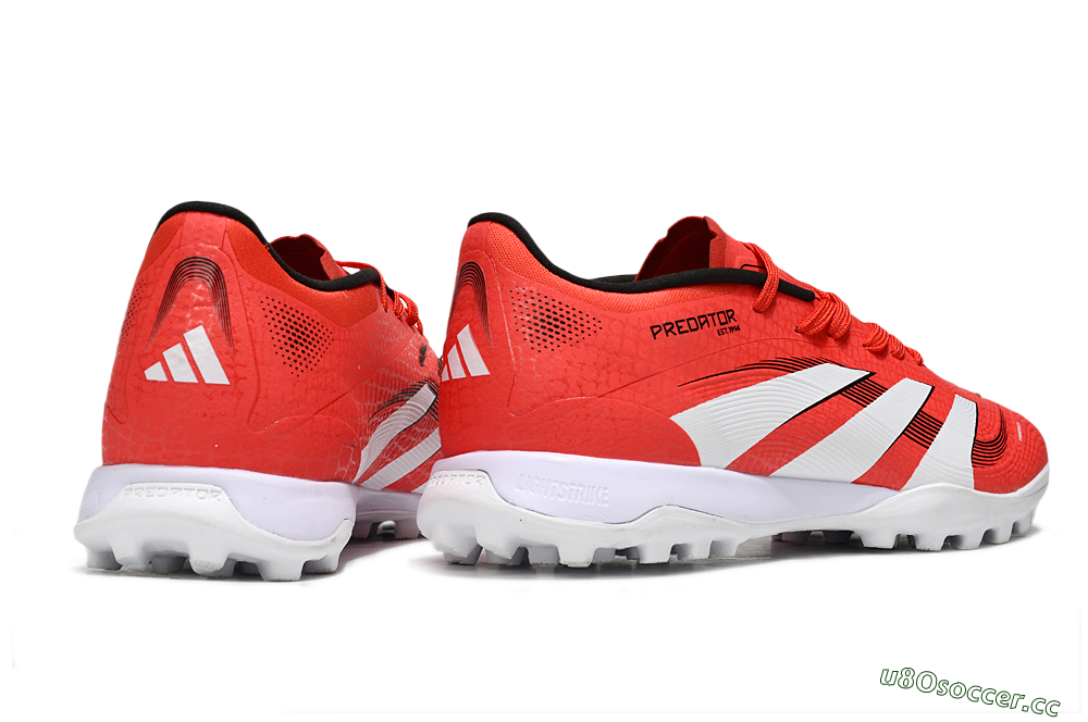 Men's Adidas Predator 24 Elite TF Artificial Turf Low-Tops Football Shoes - Red/White/Black 5