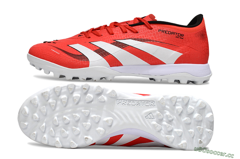 Men's Adidas Predator 24 Elite TF Artificial Turf Low-Tops Football Shoes - Red/White/Black 1