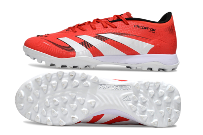 Men's Adidas Predator 24 Elite TF Artificial Turf Low-Tops Football Shoes - Red/White/Black