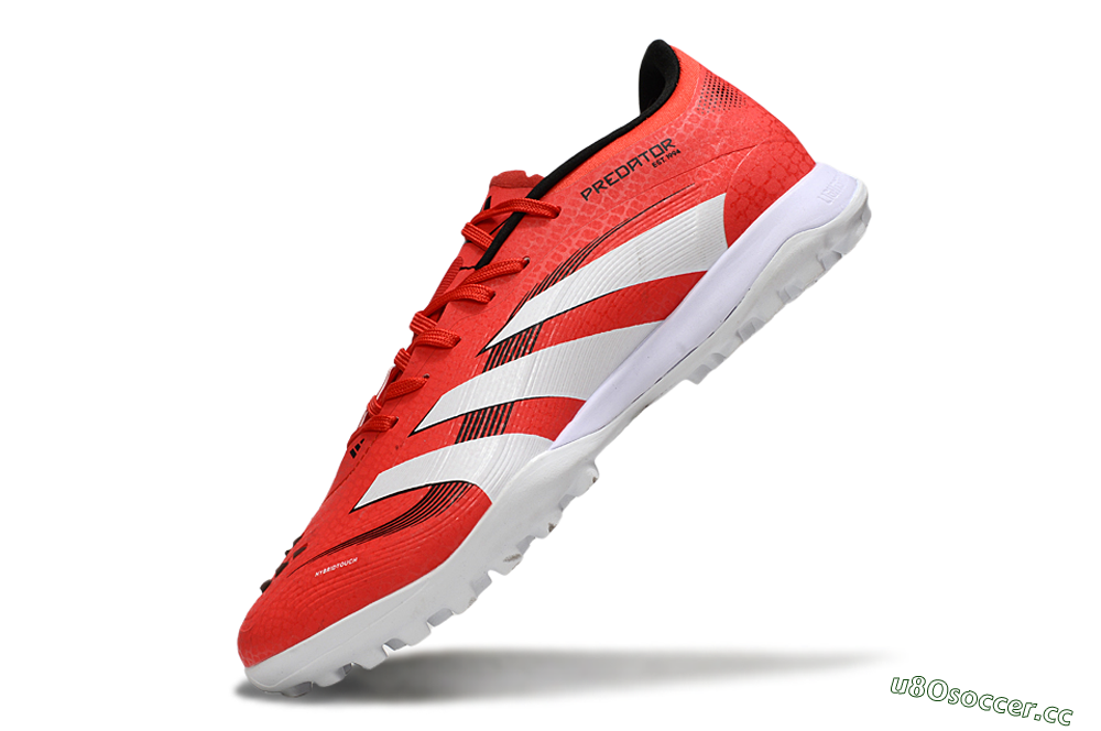 Men's Adidas Predator 24 Elite TF Artificial Turf Low-Tops Football Shoes - Red/White/Black 4