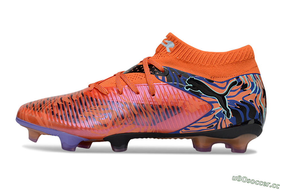 Men's Puma Future 8 Ultimate FG Firm Ground Low-Tops Football Boots - Red/Black/Jade 0