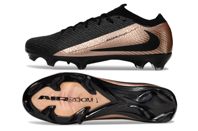 Unisex Nike Air Zoom Mercurial Vapor 16 Elite FG Firm Ground Low-Tops Football Boots - Black/Gold